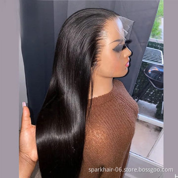 Wholesale Price Straight Hair Natural Color Virgin Human Hair Front Lace Wig For Black Women